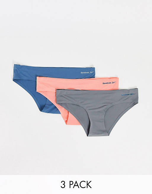 Reebok 3 pack Suki Bonded Brief in red blue and grey