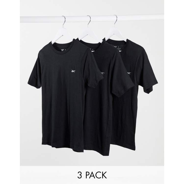 Reebok 3 pack t shirts in black