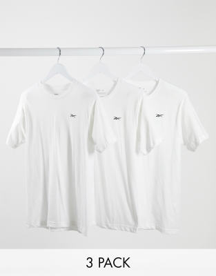 Reebok Reebok 3 pack t-shirts in white