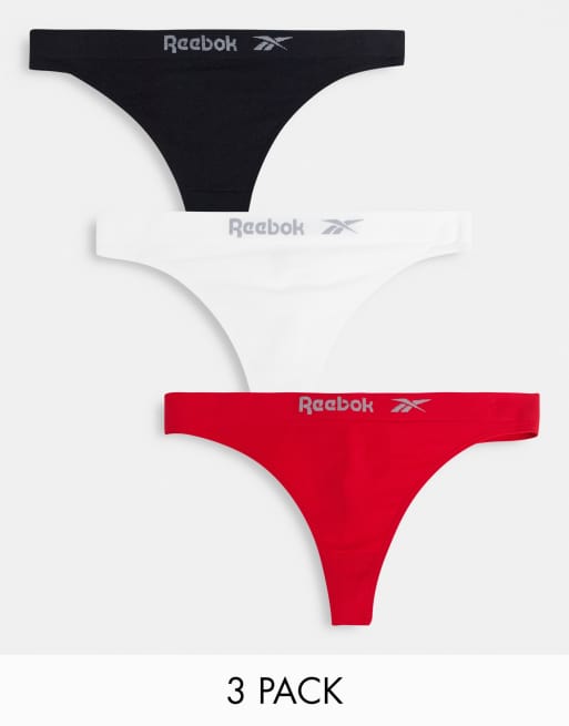 Reebok 3 pack Winifred Seamless Brief in red black and white