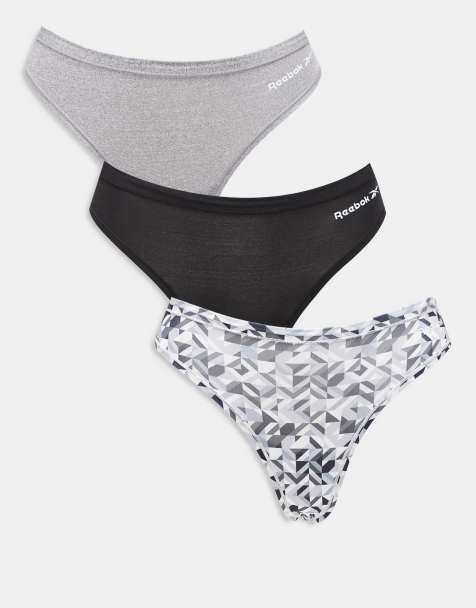 Reebok Agatha geo thongs in black - view 1
