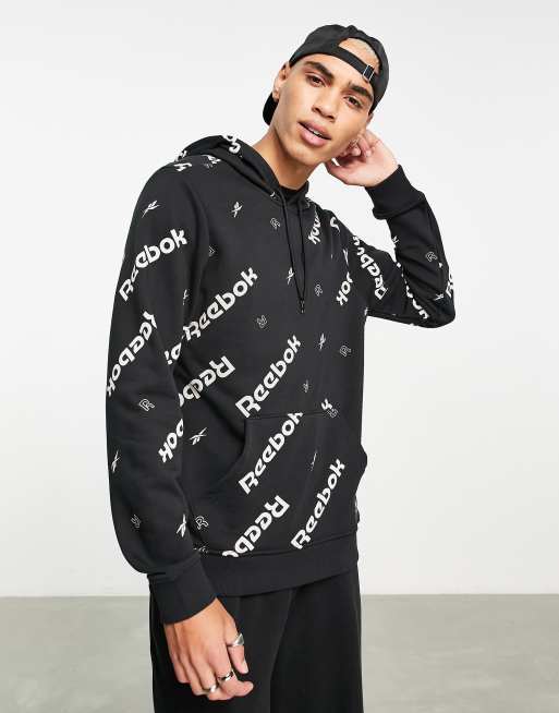 Allover discount print hoodie