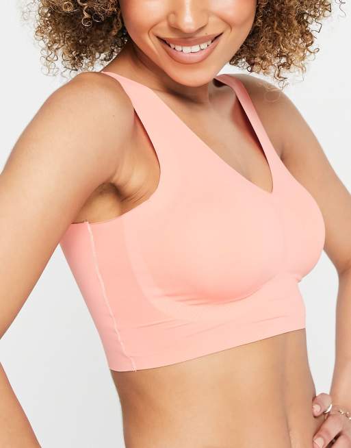 Reebok Amina bonded bralet in coral, 4 of 4