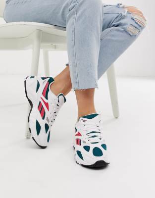 reebok blue and pink aztrek trainers