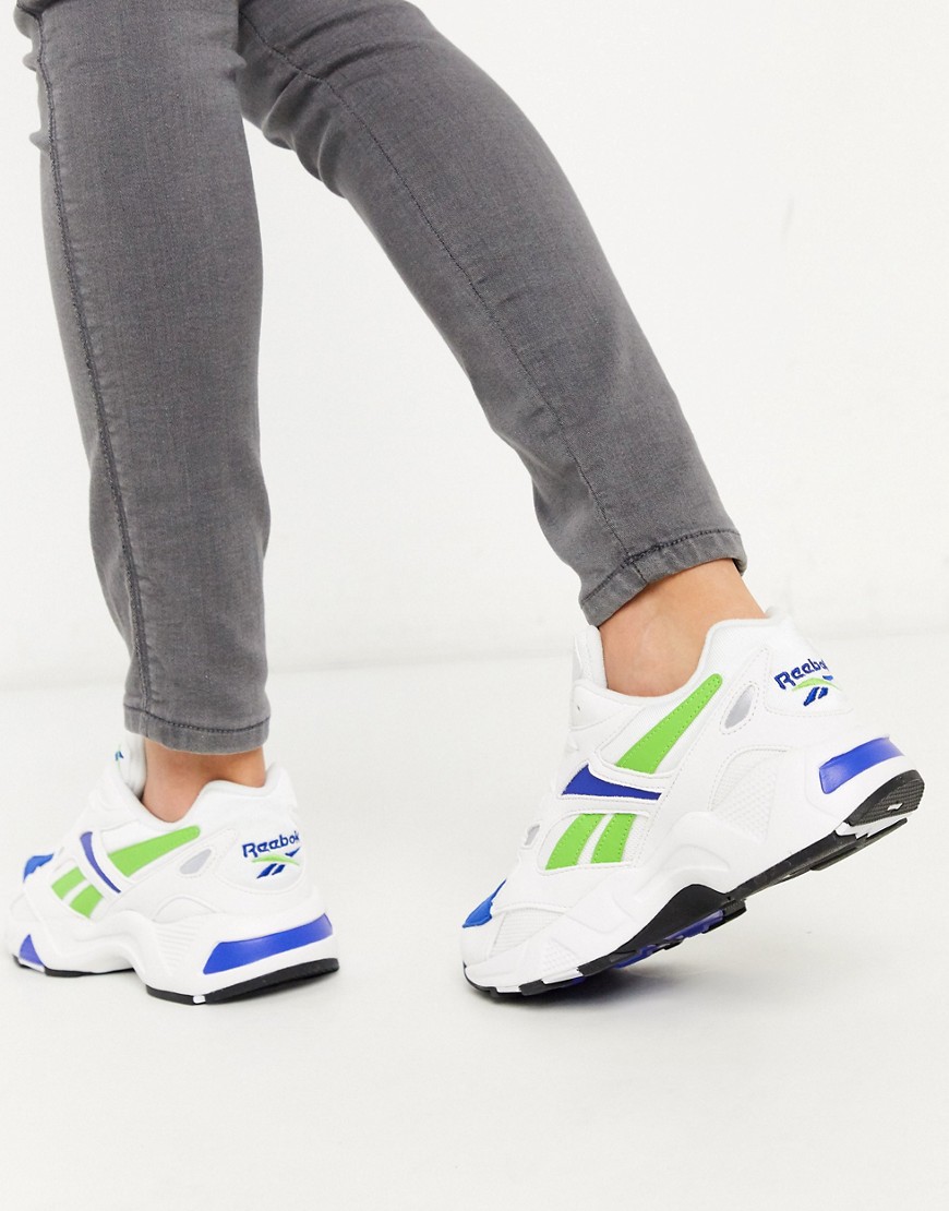 Reebok - Aztrek 96 - Sneakers in wit en blauwgroen