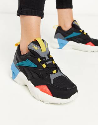 Reebok aztrek double mix pops trasiners in black teal gem ASOS