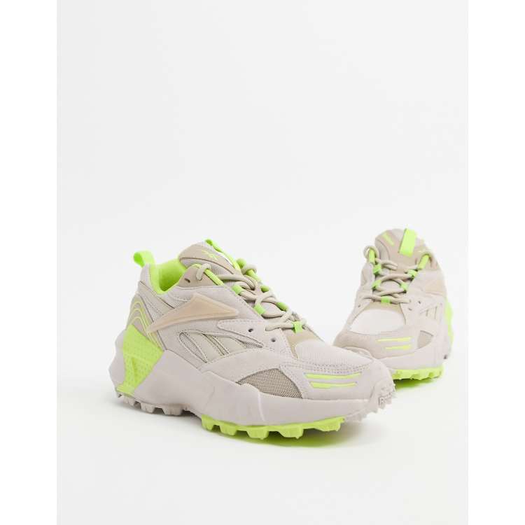 Reebok Aztrek Double sneakers in chalk and yellow ASOS