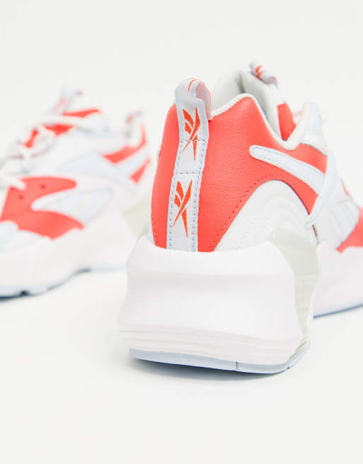 Reebok Aztrek Double sneakers in white and orange ASOS