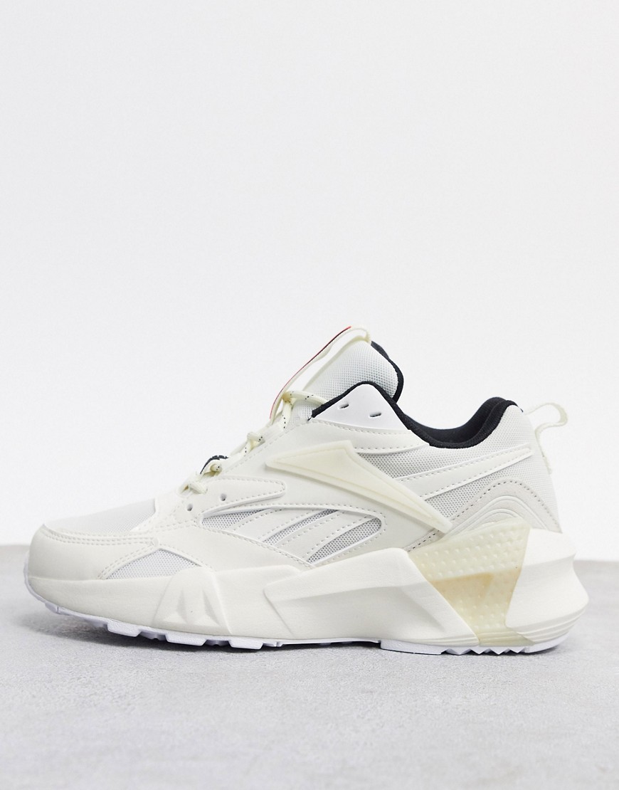 Reebok Aztrek Double trainers in white and chalk