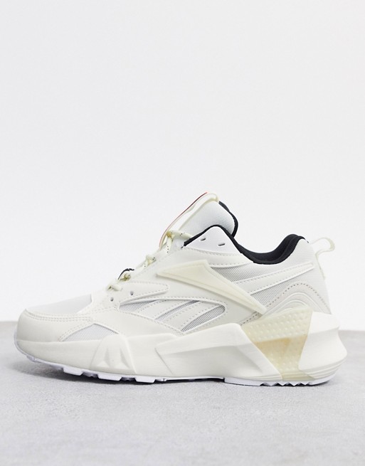 Reebok Aztrek Double trainers in white and chalk