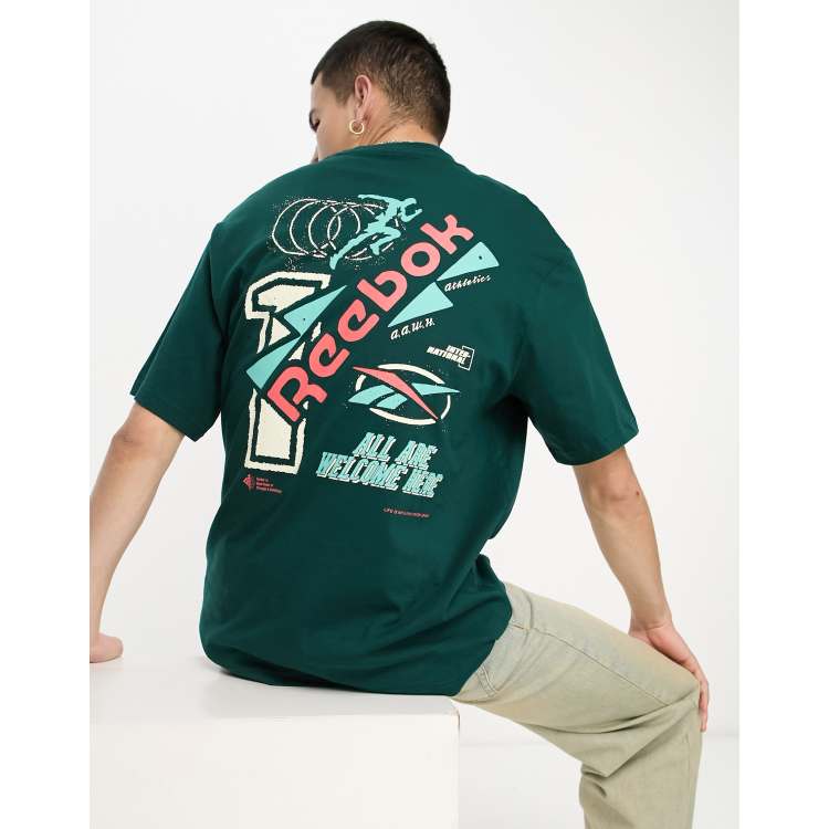 Reebok back T-shirt in forest green | ASOS