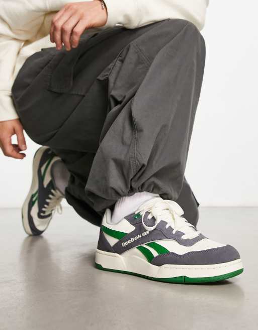 Reebok BB 4000 II unisex sneakers in chalk with black and green detail