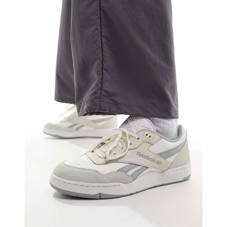 Reebok BB 4000 II unisex sneakers in chalk with lilac and gray detail