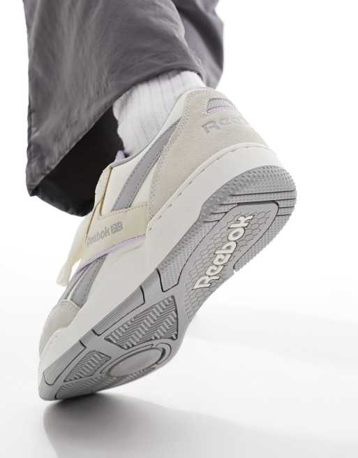 Reebok BB 4000 II unisex sneakers in chalk with lilac and gray detail