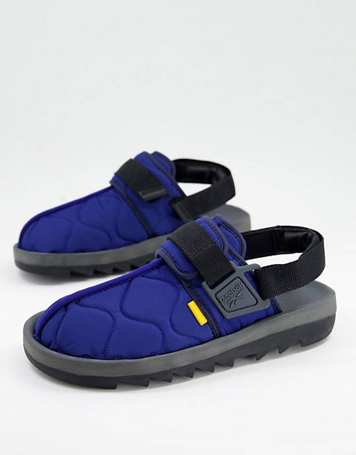 Reebok Beatnik quilted sandals in cobalt blue