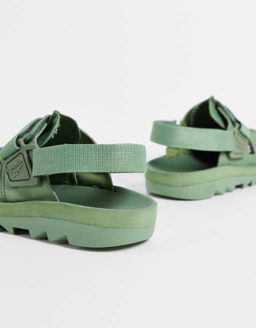 Reebok Beatnik sandals in khaki green ASOS