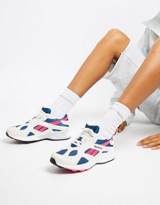 Reebok Blue And Pink Aztrek Sneakers | ASOS