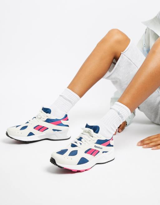 Reebok Blue And Pink Aztrek Sneakers ASOS