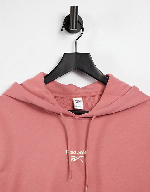  Reebok boyfriend fit logo hoodie in pink exclusive to  