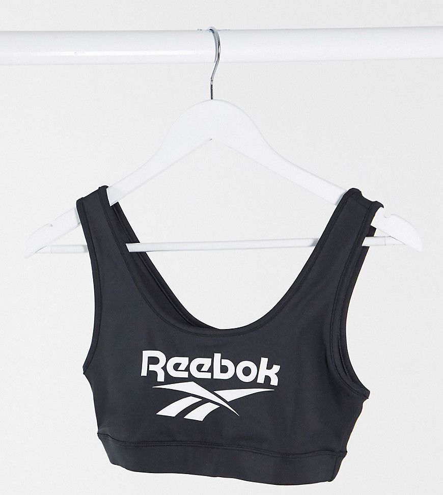 Reebok - Bralette met groot vector-logo in zwart