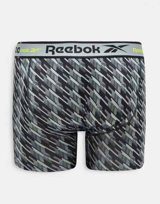 Reebok braxton 3 pack medium length performance trunks in black