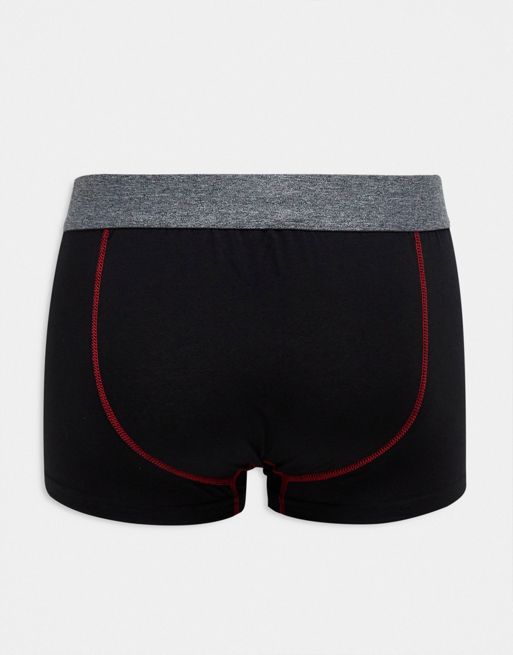 Reebok Buchan 5 pack sports trunks with contrast stitching in