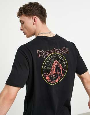 Reebok camping backprint t-shirt in black