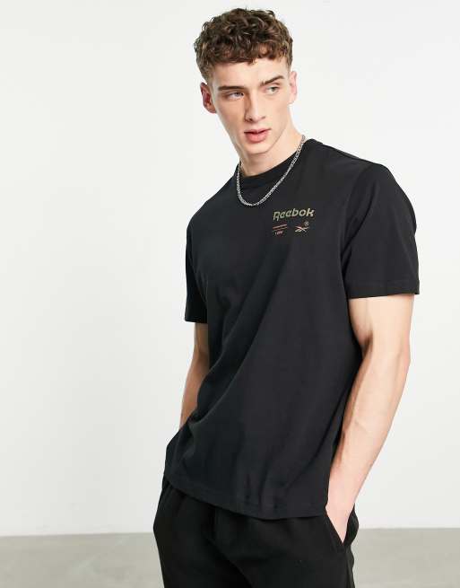 Reebok camping backprint t shirt in black ASOS