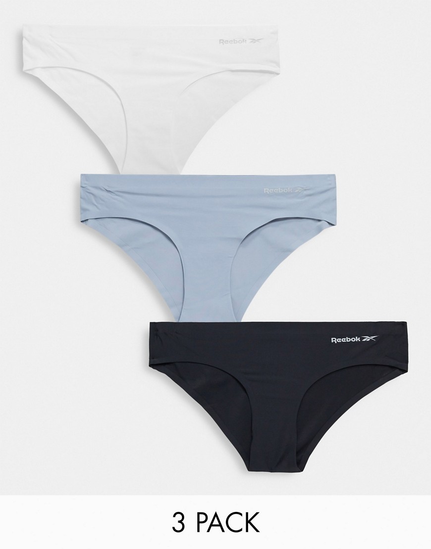 Reebok - Candise - Set van 3 gebonden onderbroeken in zwart, wit en grijs