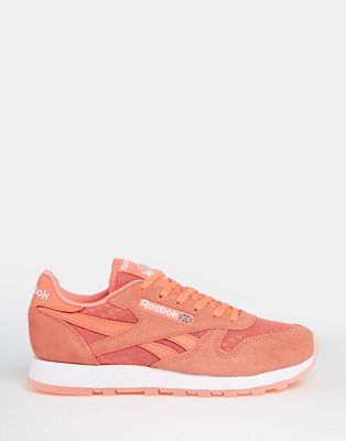 Reebok CL Leather Ice Coral Trainers | ASOS