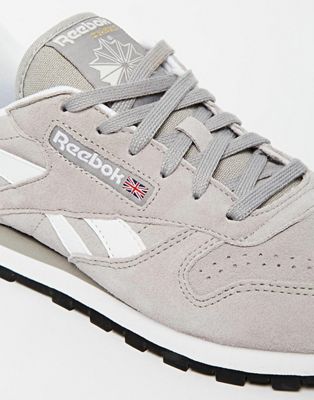 reebok cl suede grey trainers