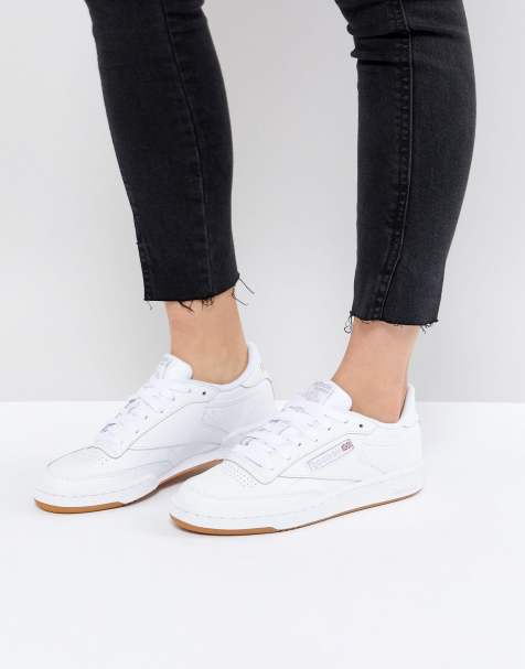 Reebok - Classic Club C 85 - Baskets en cuir avec semelle en caoutchouc - Blanc