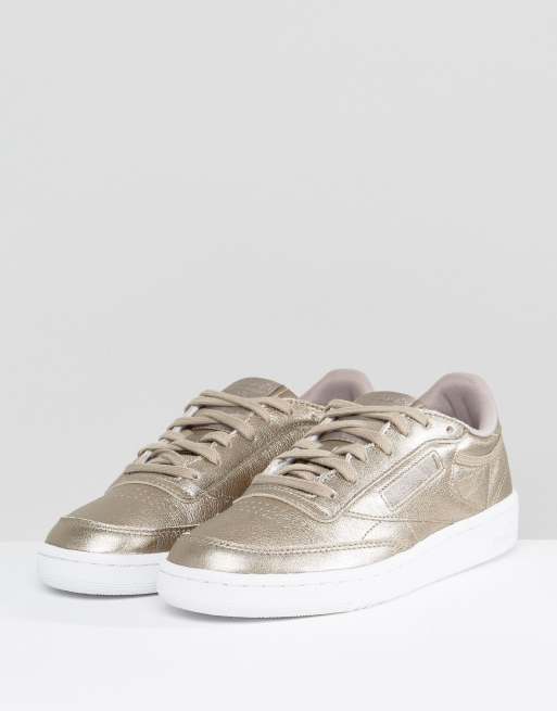 Metallic sales reebok trainers