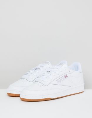 reebok white with gum sole