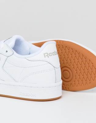 reebok classic white leather trainers with gum sole