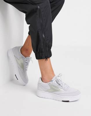 reebok club c femme argent