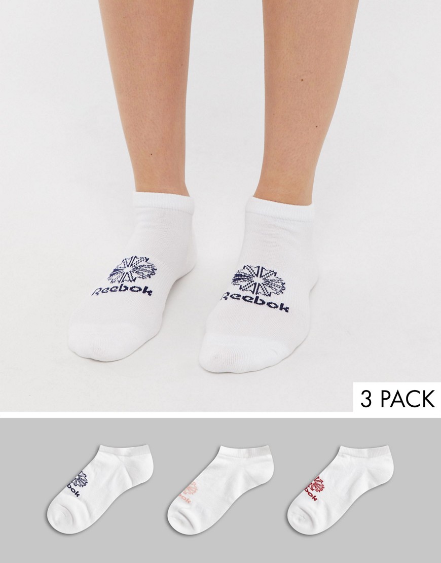 Reebok - Classic Foundation - Lage sokken in wit met logo in verschillende kleuren-Multi