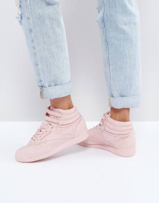 pink high top reebok classics