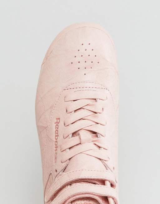 Pink reebok classics high 2024 tops