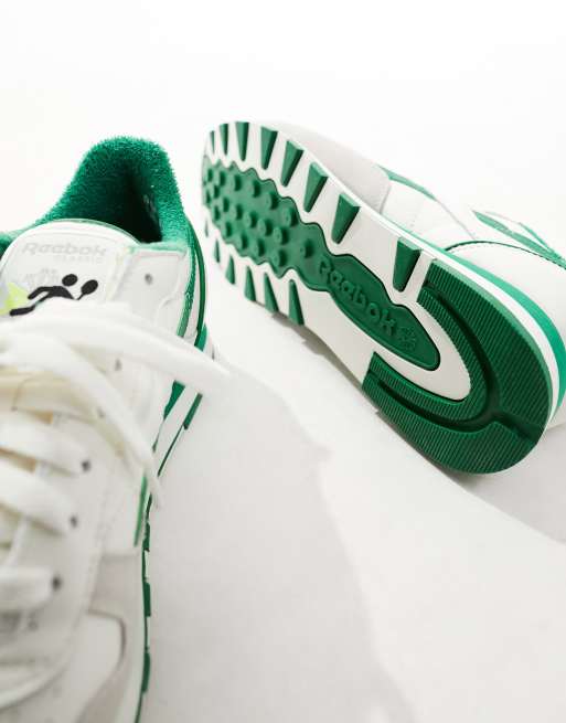 White and green reebok outlet