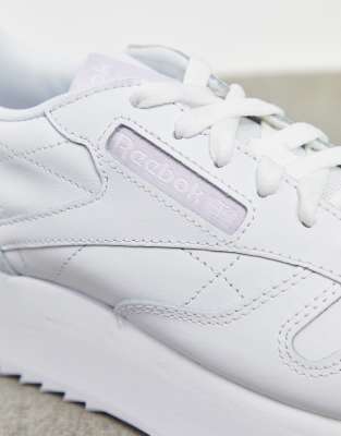 reebok white classic leather double trainers