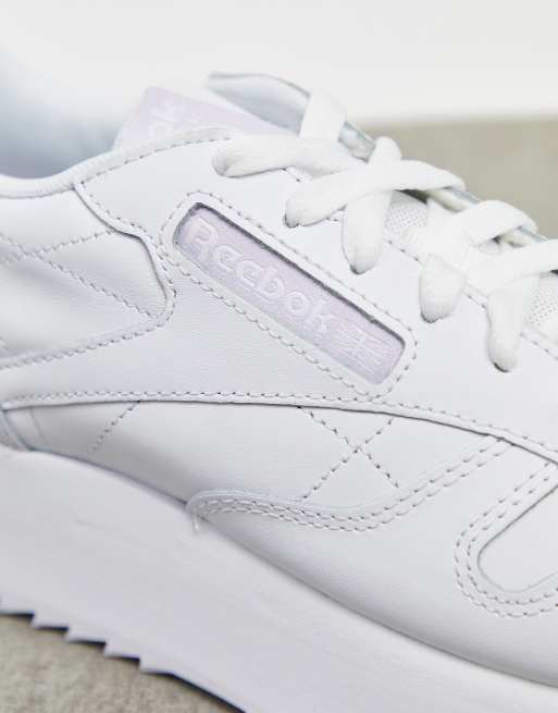 Reebok Classic Leather sneakers in white with gum sole, ASOS