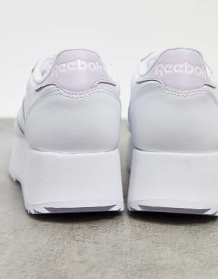 reebok white classic leather double trainers