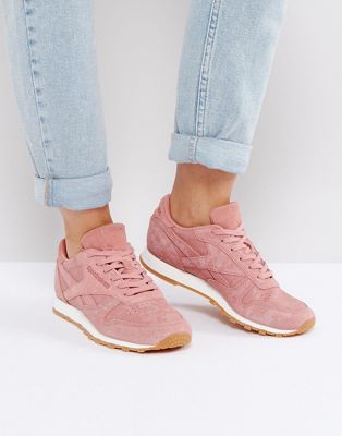 Reebok Classic Leather Faux Exotic Sneakers In Pink | ASOS
