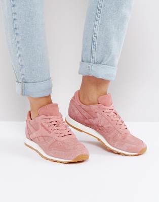 reebok leather pink