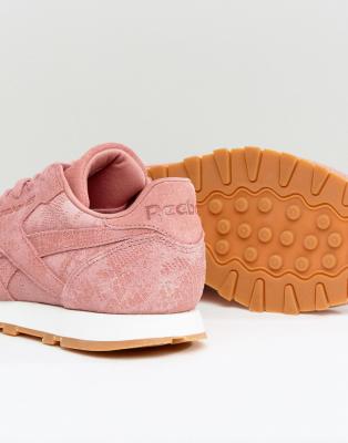 reebok pink suede trainers