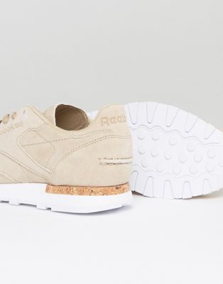 reebok classic leather lst suede trainers in white