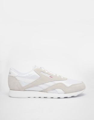 reebok classic nylon trainers in white 6390