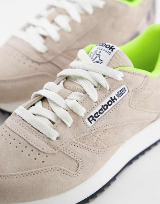 Beige reebok clearance sneakers