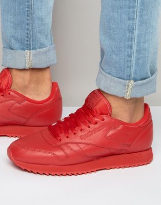 red reebok trainers